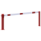 Compact hand barrier | without fixed support post | clear width: 2500 mm | with triangular lock | hot-dip galvanized and coated red / white